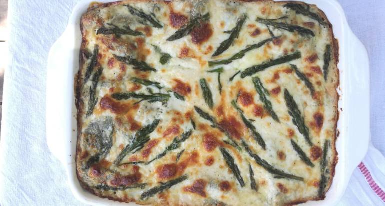 לזניה ירוקה עם דג ברמונדי ישראלי