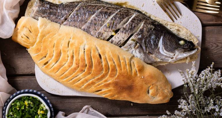 תעשימה ברמונדי (דג עטוף בבצק)