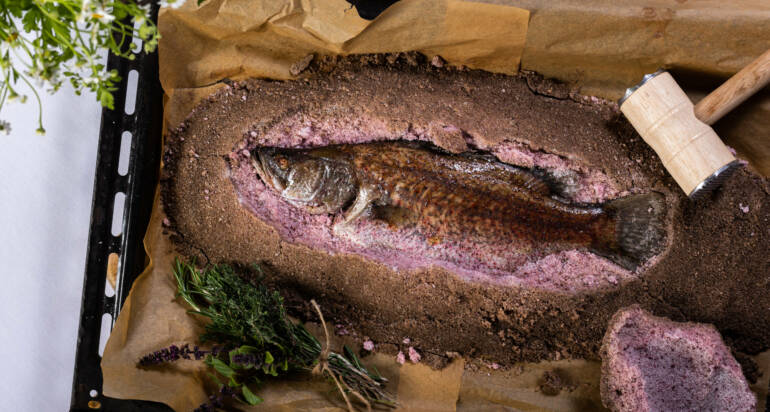פילה ברמונדי במלח סומק וזר תבלינים